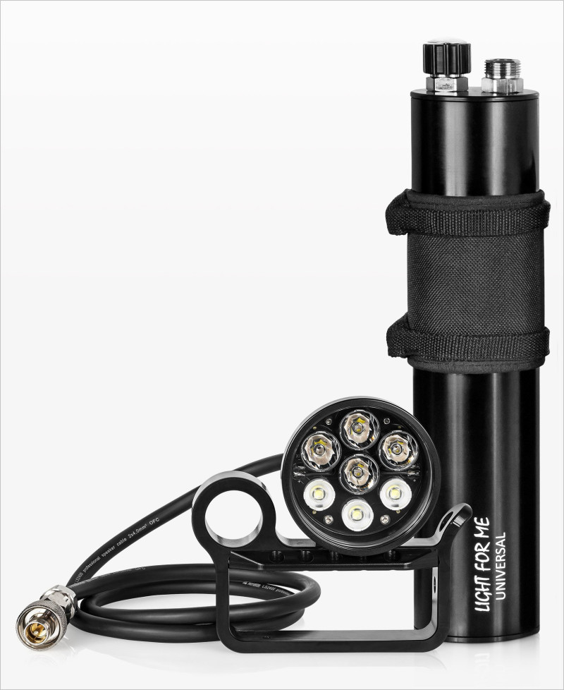 Underwater light set NW7 RCA Head + Universal Battery Canister